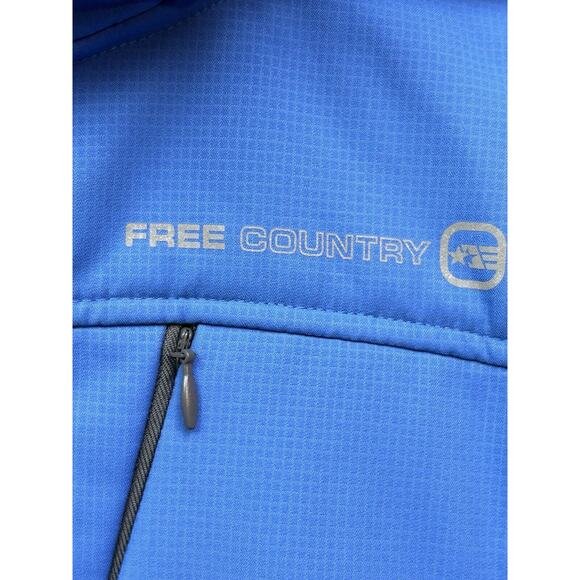 Free Country Jacket Womens‎ Medium Full Zip Soft-shell Fleece Blue Gray Hooded - Picture 6 of 10